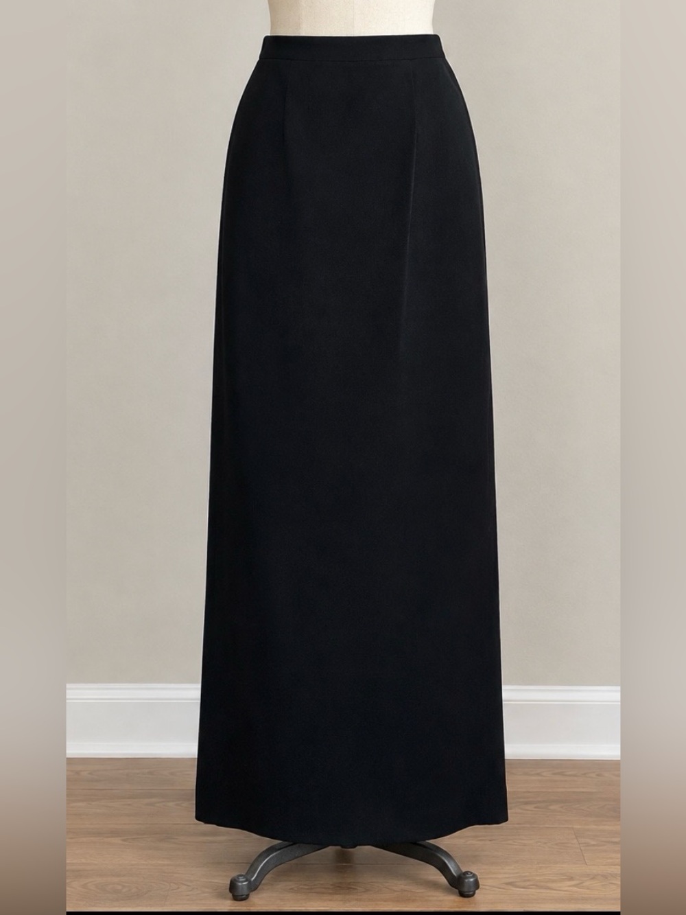 Black Maxi Skirt Long Column Straight Minimalist Classic Quiet Luxury Sz 14